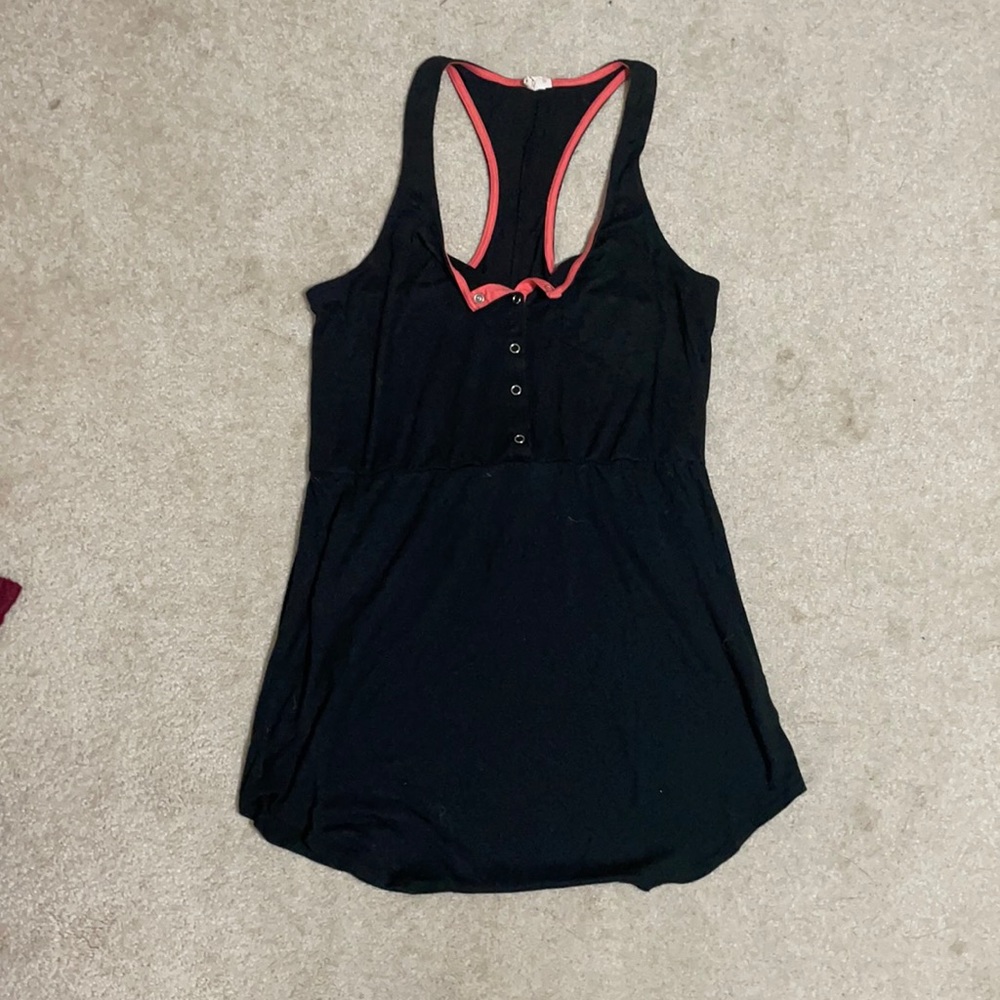 Black and coral swimsuit cover up